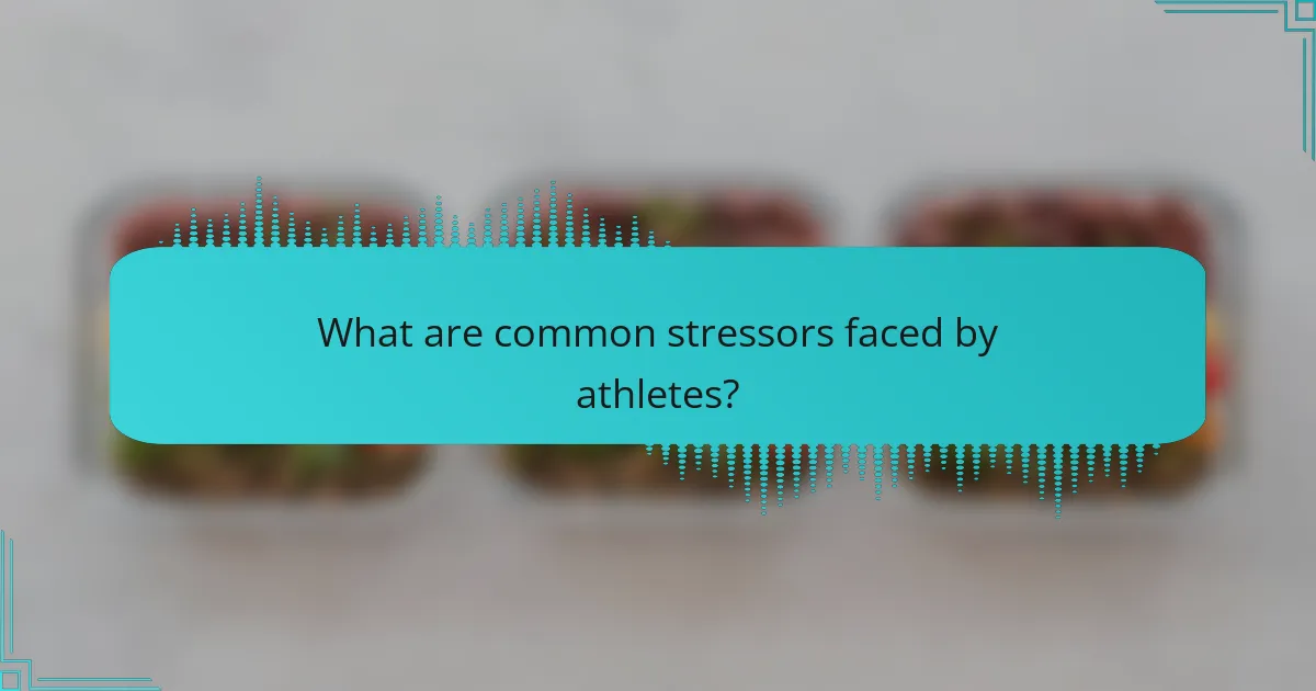 What are common stressors faced by athletes?