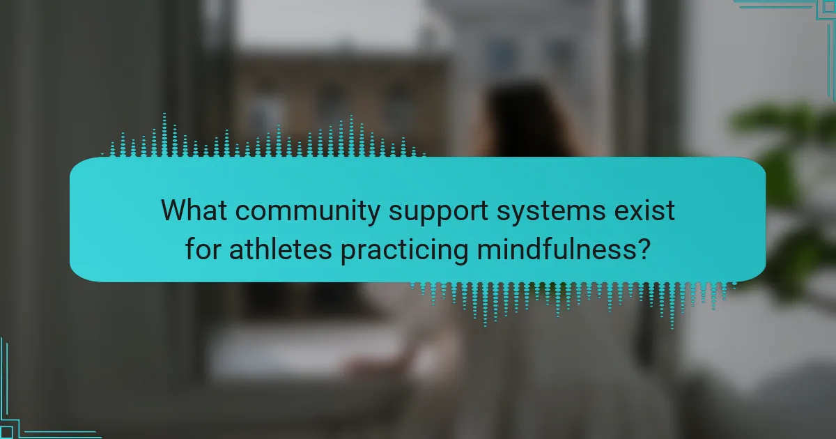 What community support systems exist for athletes practicing mindfulness?
